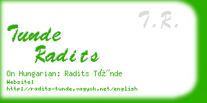 tunde radits business card